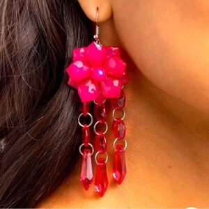 🌸💖🌸 “HAWAIIAN HALLMARK” PINK ACRYLIC FLOWER EARRINGS ❗️ STUNNING❗️🌸💖🌸